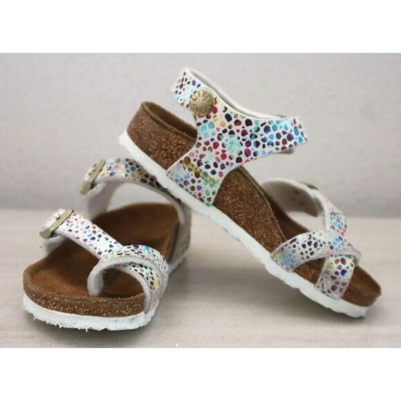 Birkenstock  Girls' Sz 24 US 6-6.5 White Taormina Mosaic Sandals - Picture 1 of 11